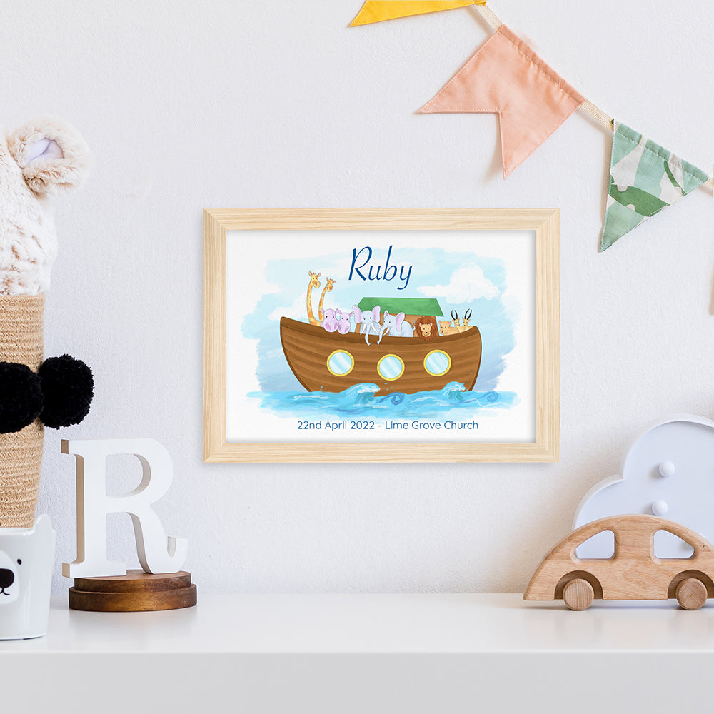 Personalized Wall Print - Personalized Noah's Ark Framed Print 