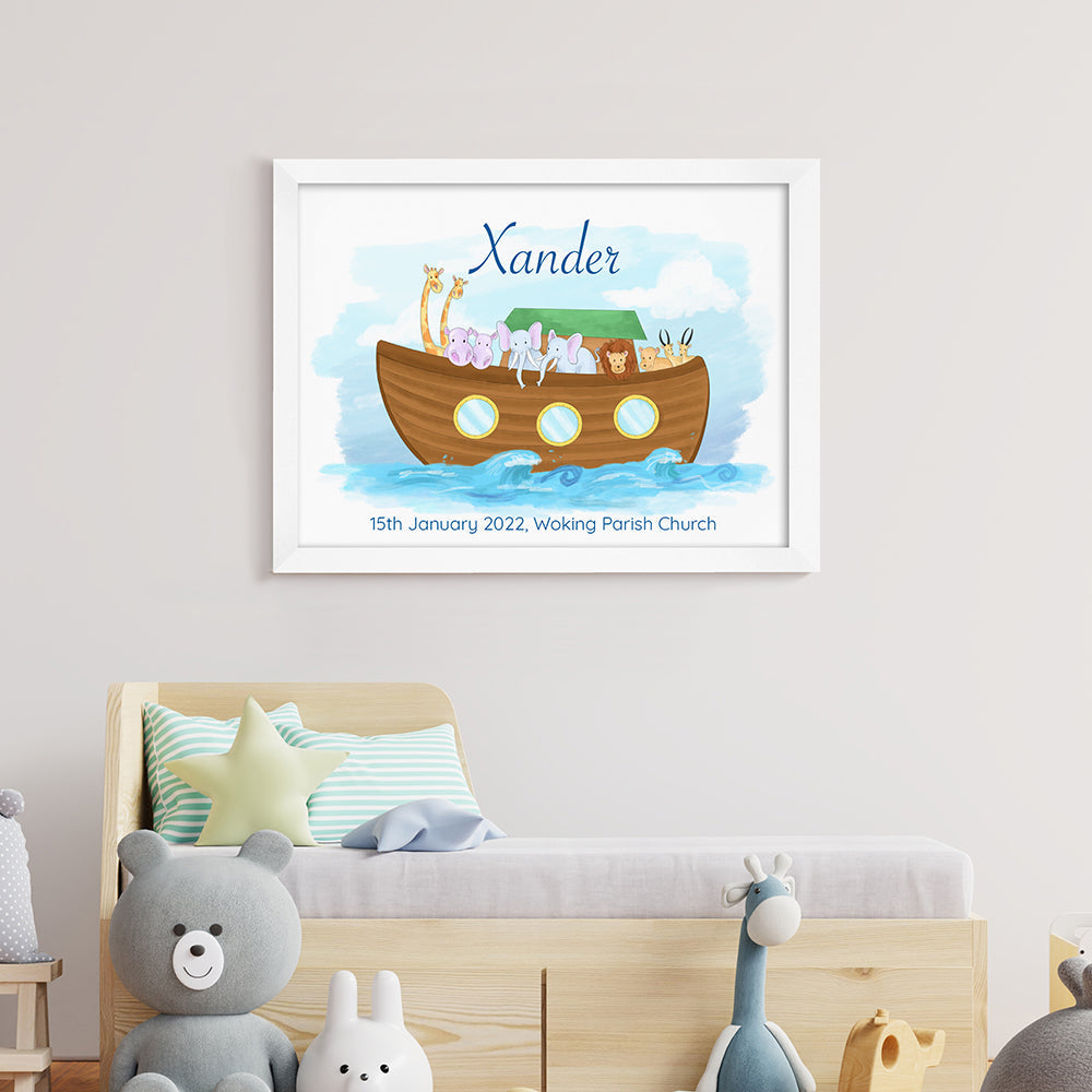 Personalized Wall Print - Personalized Noah's Ark Framed Print 