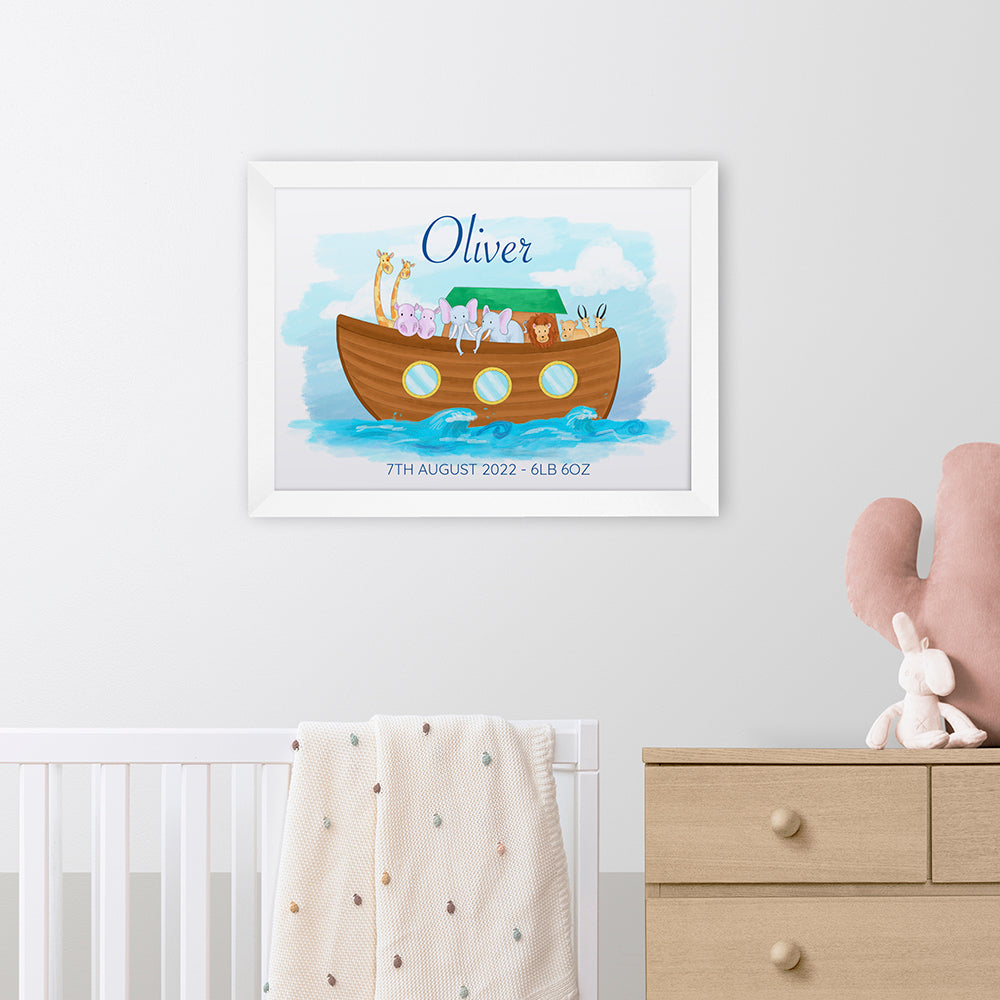 Personalized Wall Print - Personalized Noah's Ark Framed Print 