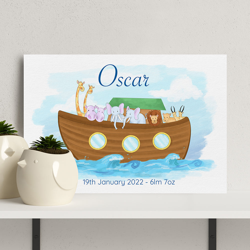 Personalized Wall Print - Personalized Noah's Ark Framed Print 