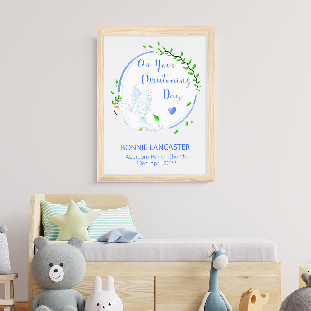 Personalized Wall Print - Personalized Peaceful Dove Framed Print 