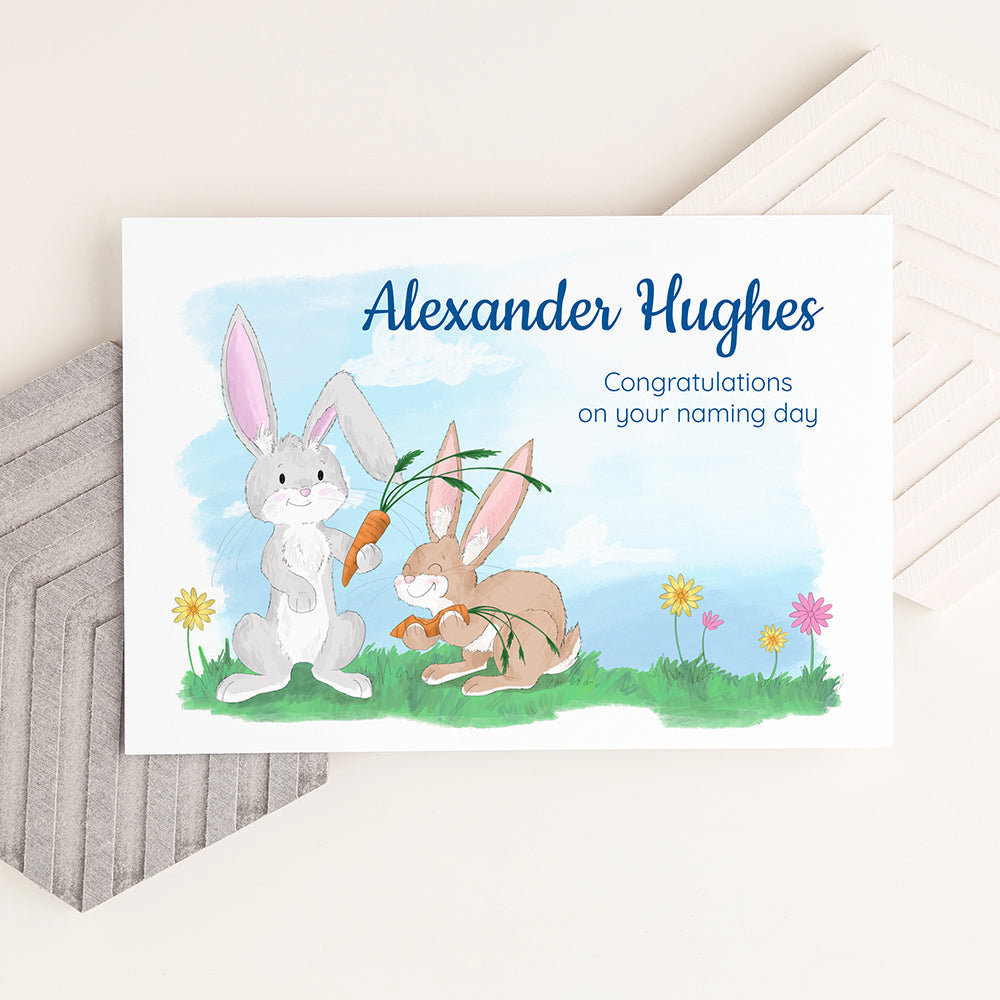 Personalized Wall Print - Personalized Spring Bunny Framed Print 