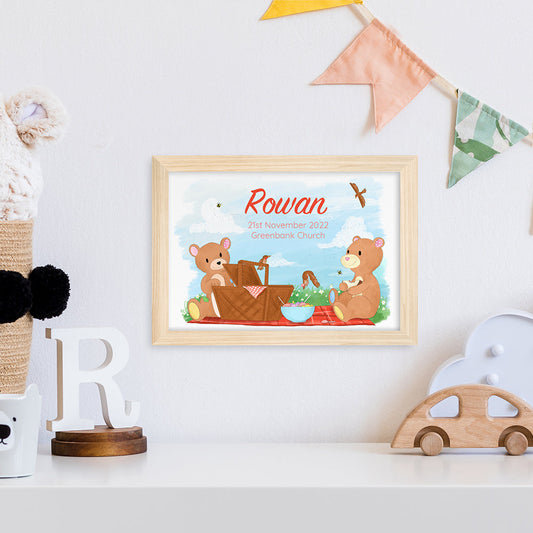 Personalized Teddy Bear Picnic Framed Print