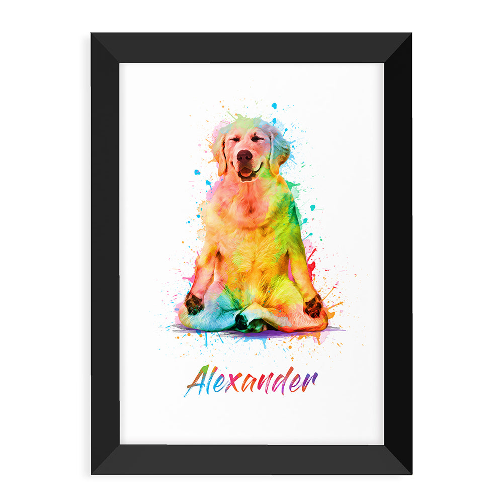 Personalized Wall Print - Personalized Watercolour Dog Yoga Print 