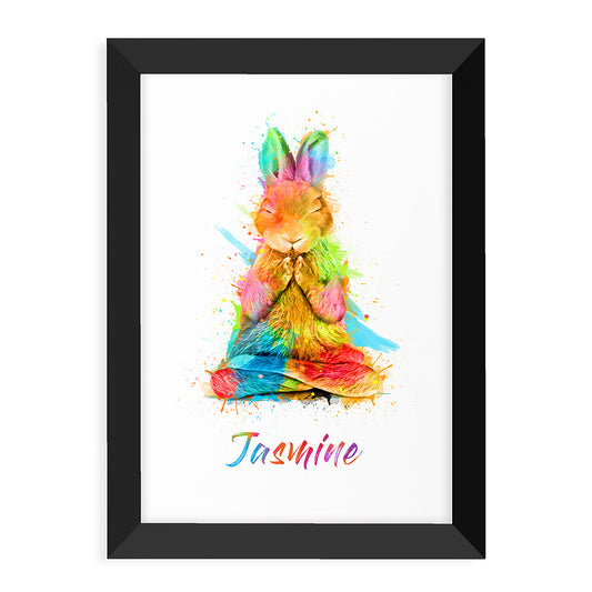Personalized Watercolour Rabbit Meditation Print