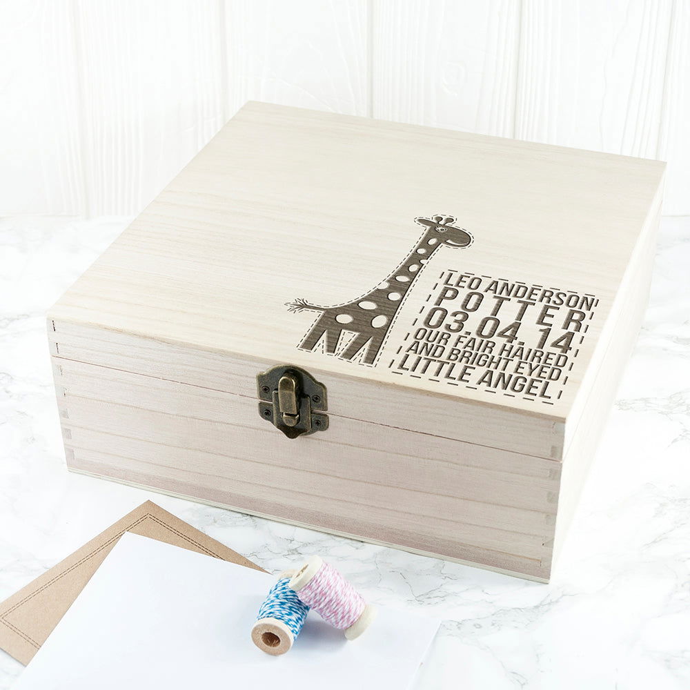 Personalised Baby Giraffe Keepsake Box - Lovesakes