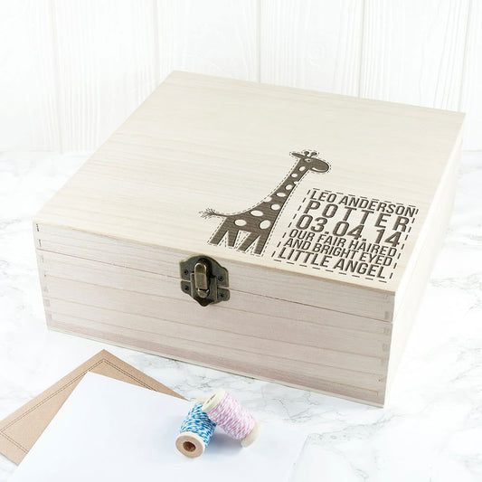 Personalised Baby Giraffe Keepsake Box