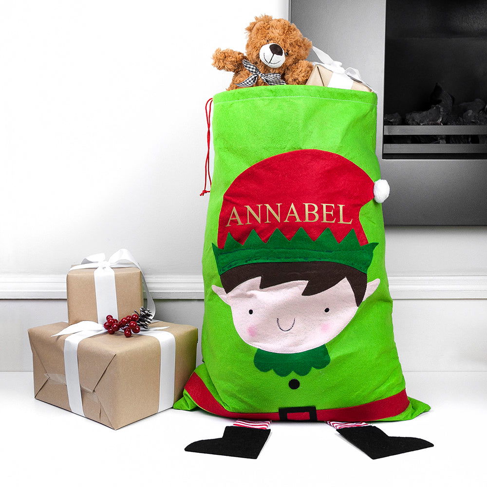 Personalised Christmas Elf Santa Sack - Lovesakes