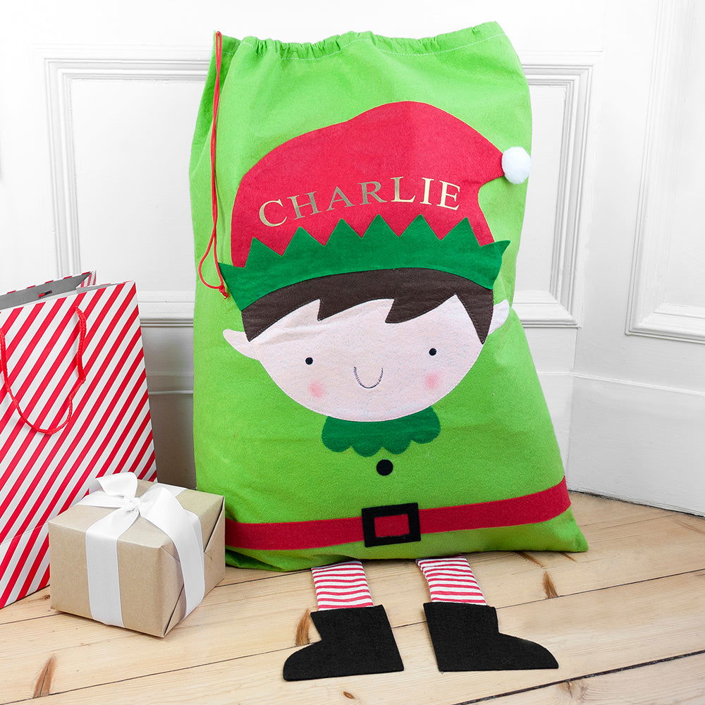 Personalised Christmas Elf Santa Sack - Lovesakes