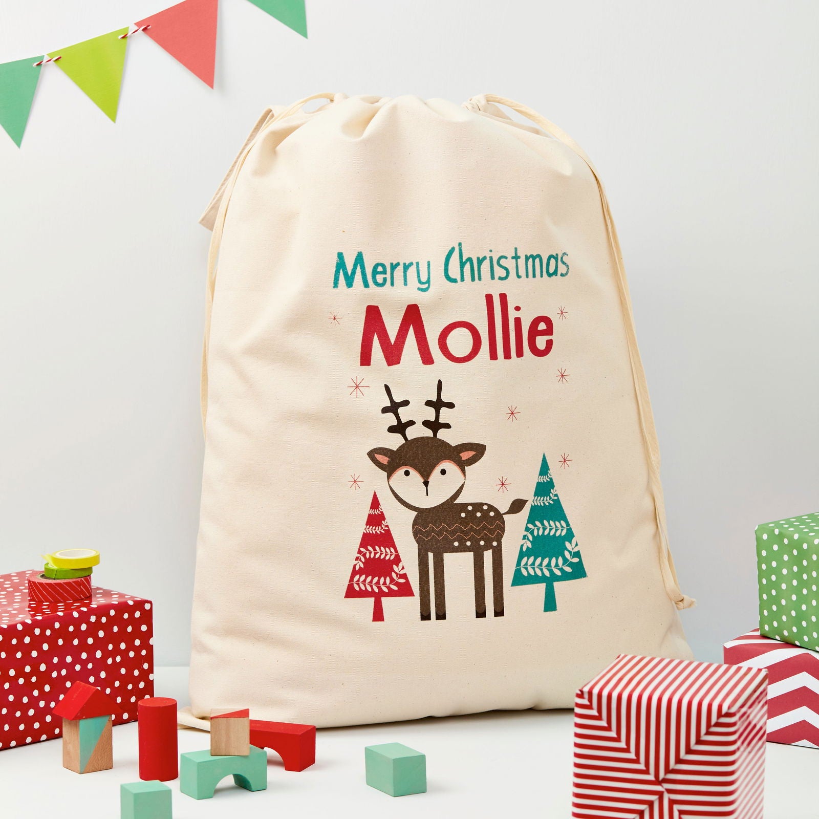 Personalised Christmas Reindeer Sack - Lovesakes