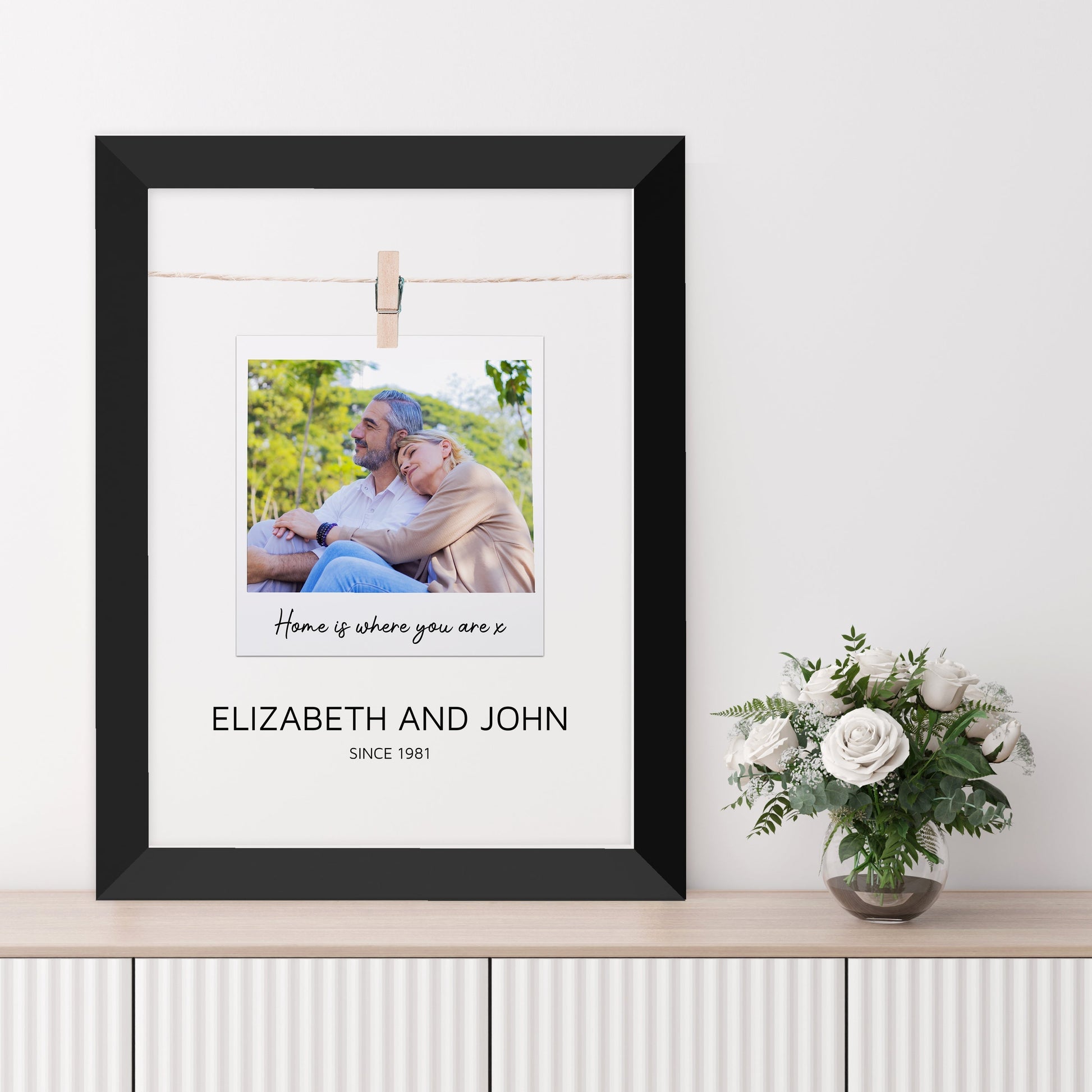 Personalized Wall Print - Personalized Couple's Polaroid Print 