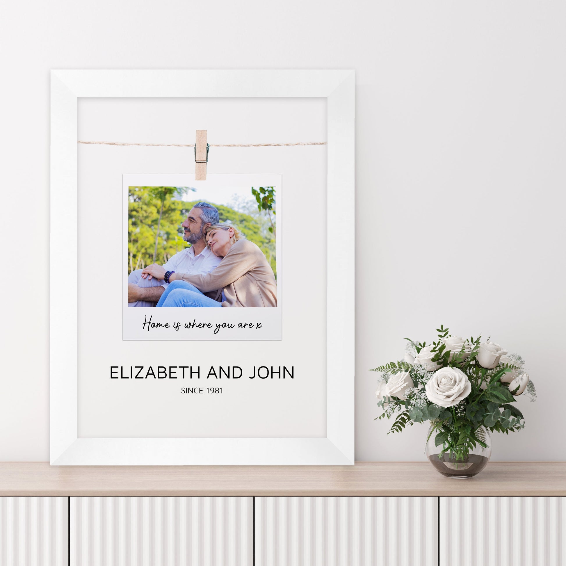 Personalized Wall Print - Personalized Couple's Polaroid Print 