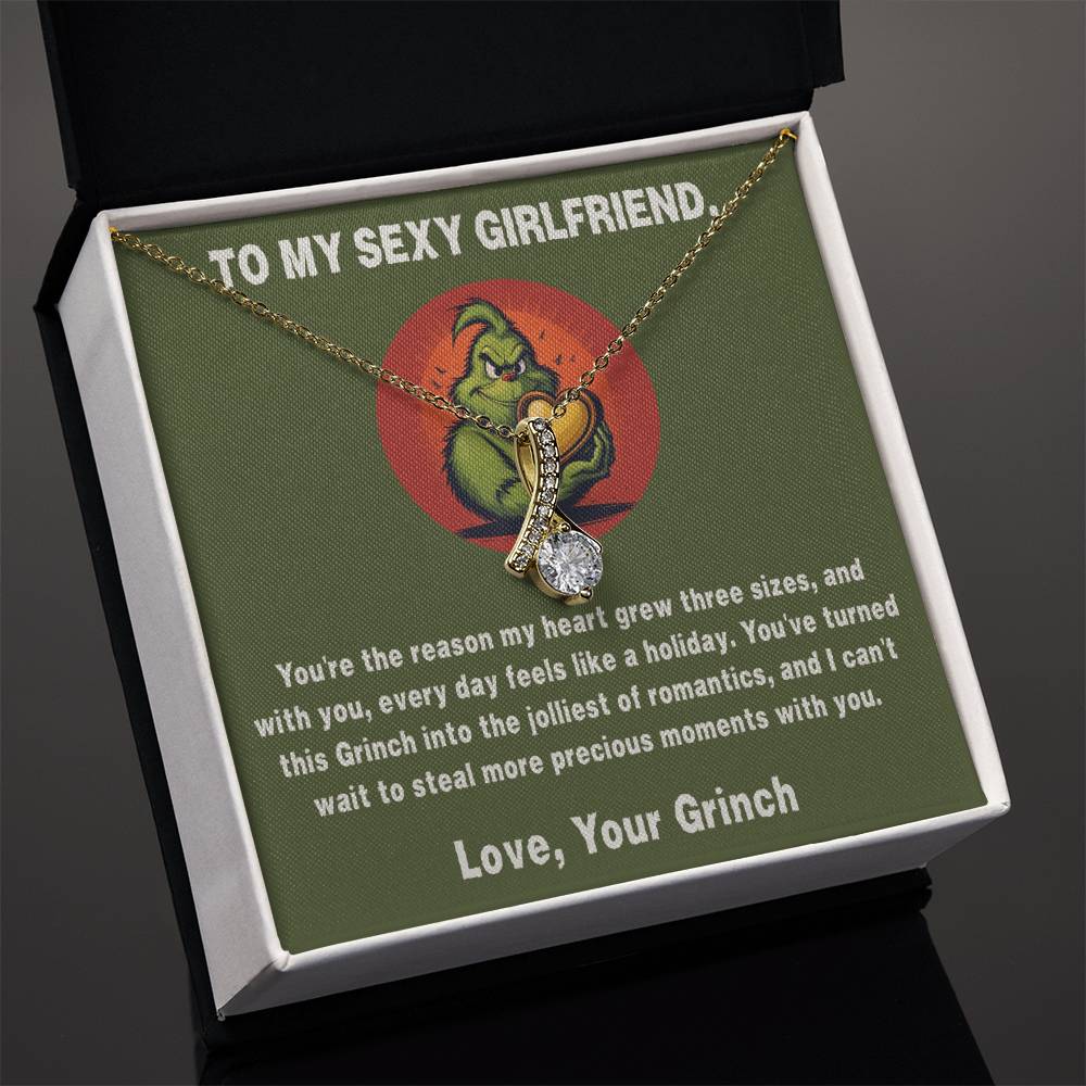 Ribbon Necklace + Your Grinch Girlfriend Card | Lovesakes | Sentimental Gifts