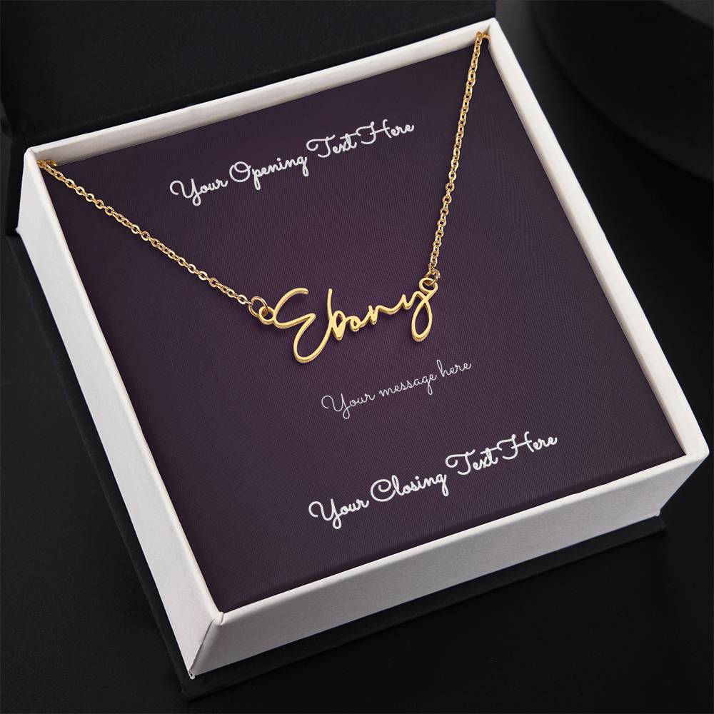 Signature Name Necklace + Personalized Message Card | Lovesakes