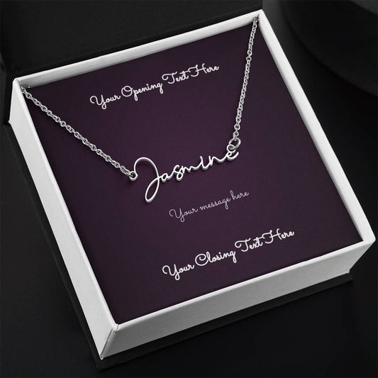 Signature Name Necklace + Personalized Message Card