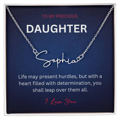 Signature Name Necklace - To My Precious Daughter | Lovesakes | Sentimental Gifts