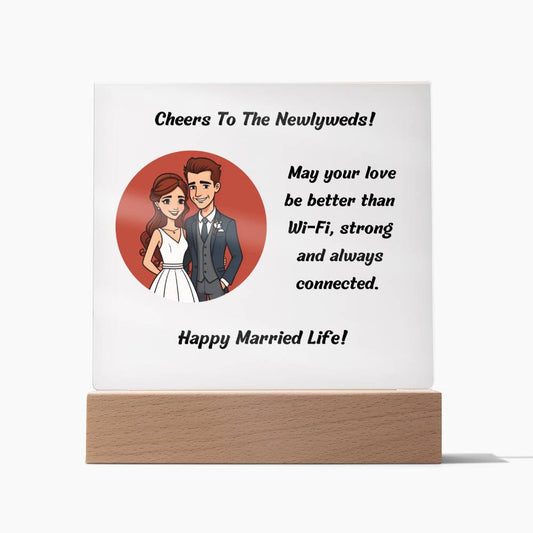 Stronger Than Wi-Fi Wedding Gift Plaque
