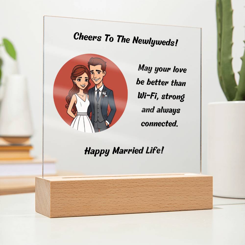 Stronger Than Wi-Fi Wedding Gift Plaque 