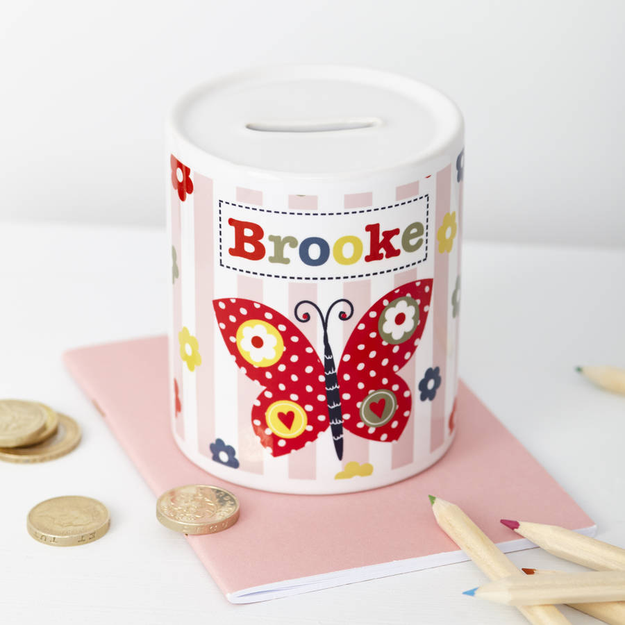 Personalized Money Boxes - Personalized Girl's Floral Money Box 