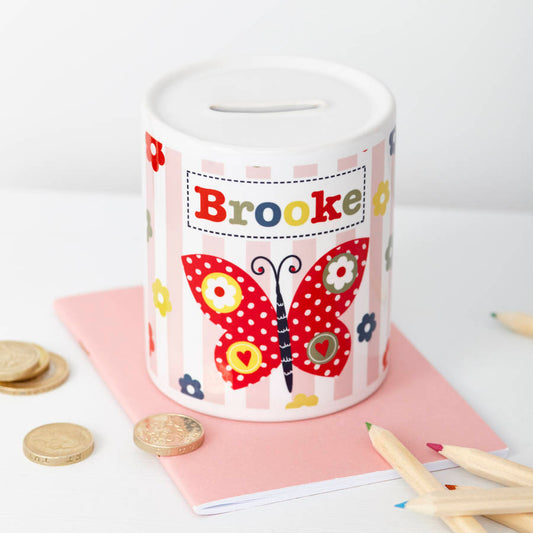 Personalized Girl's Floral Money Box