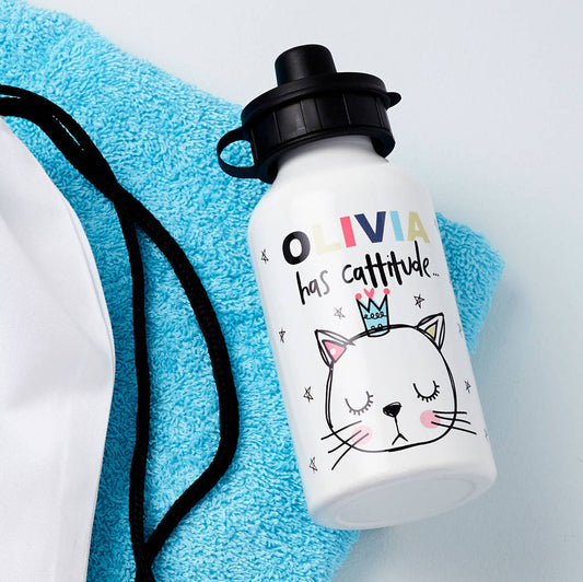 Personalized Cattitude Water Bottle