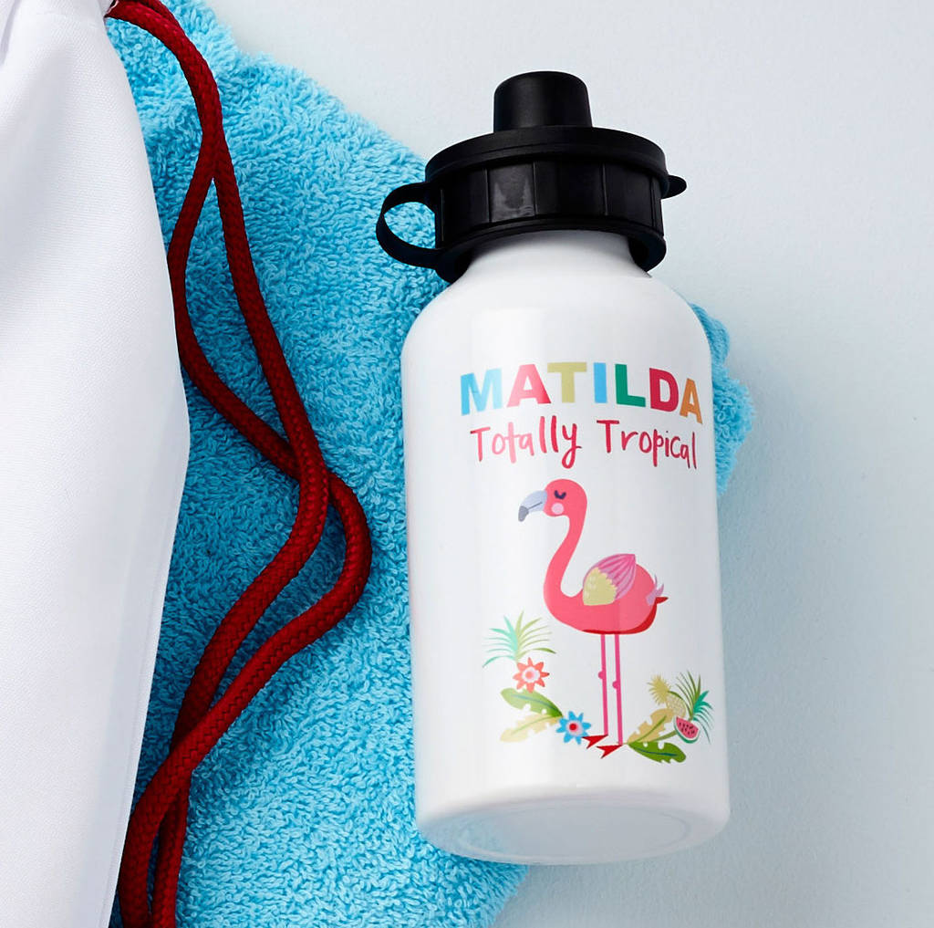 Personalized Water Bottles - Personalized Flamingo Water Bottle 