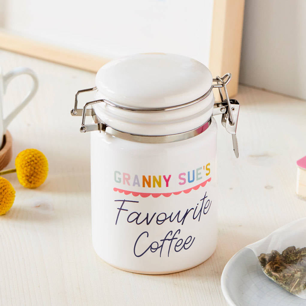 Personalized Favourite Coffee Ceramic Storage Jar - GiftsofaKind