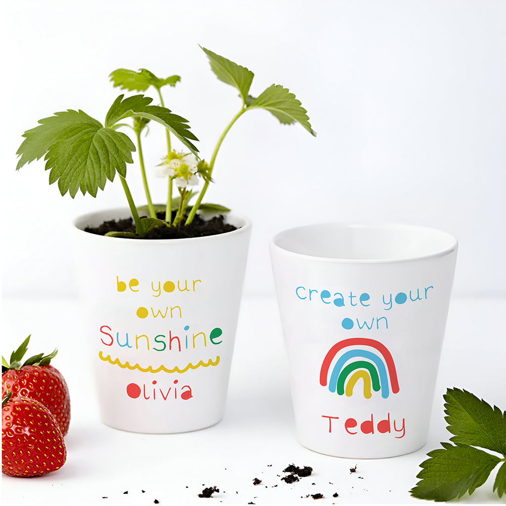 Personalized Plant Pot - Personalized Child's Rainbow Plant Pot 