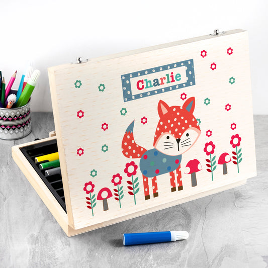 Personalized Kid’s Little Fox Colouring Set