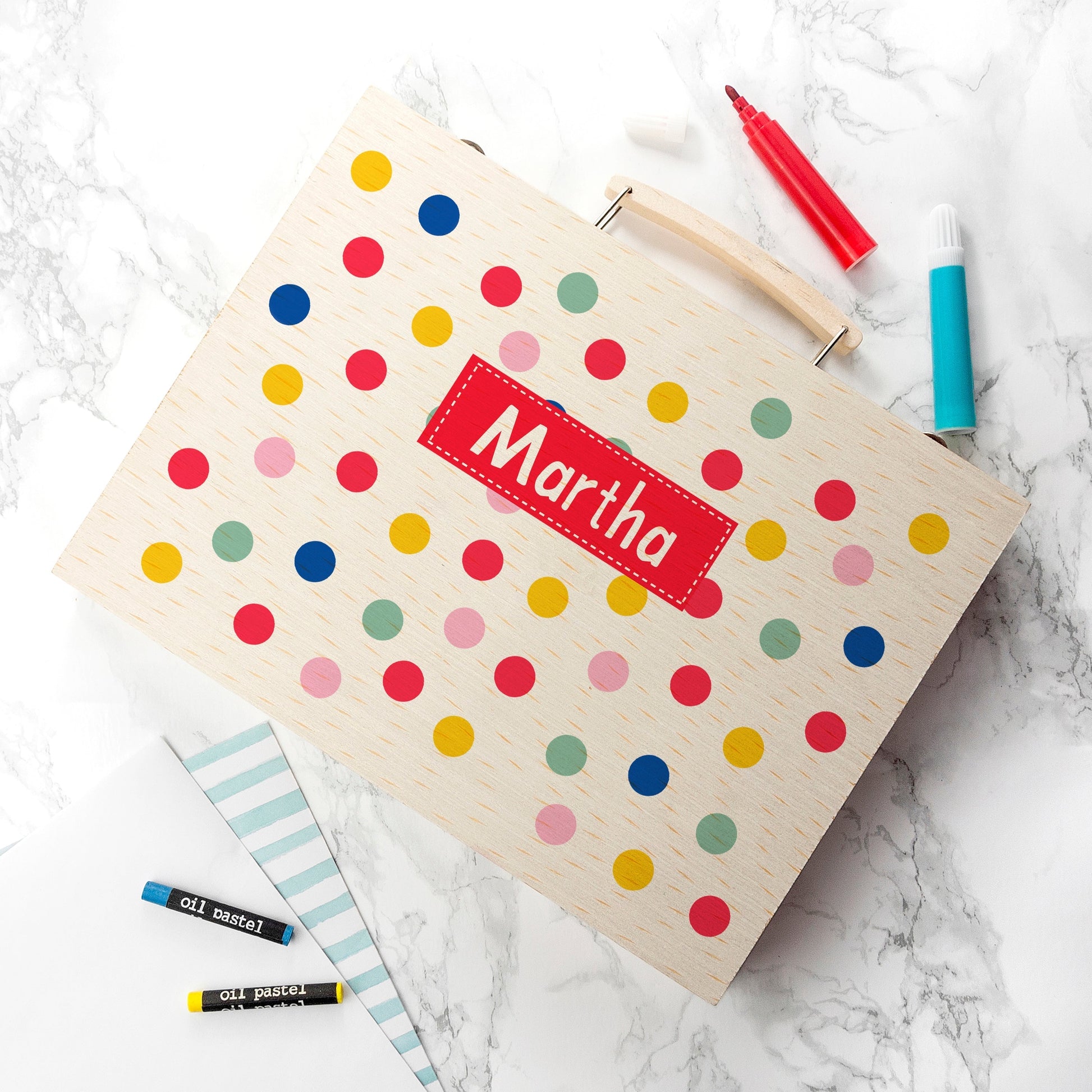 Personalized Art and Craft Sets - Personalized Kid’s Polka Dot Colouring Set 