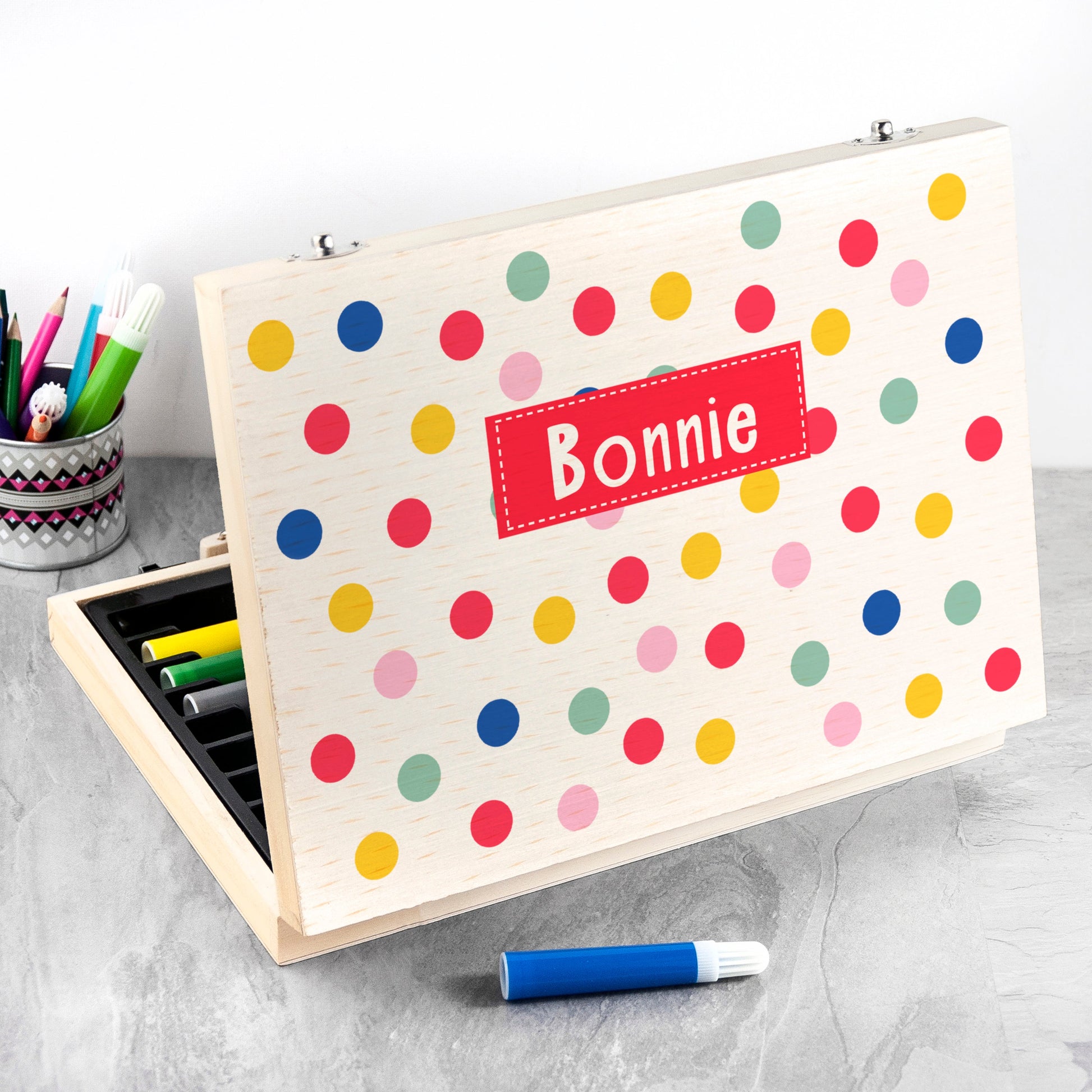 Personalized Art and Craft Sets - Personalized Kid’s Polka Dot Colouring Set 