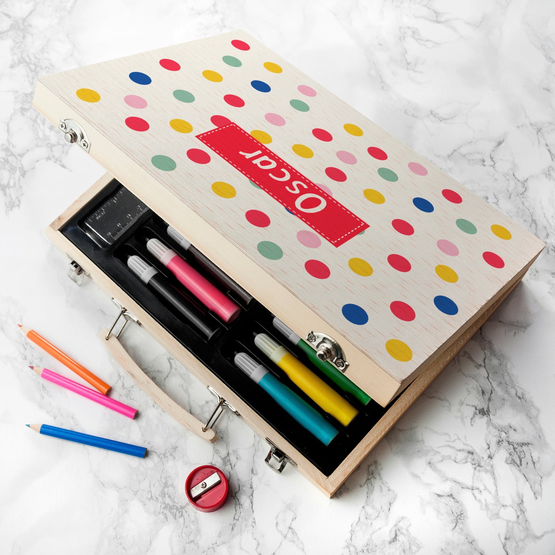 Personalized Art and Craft Sets - Personalized Kid’s Polka Dot Colouring Set 