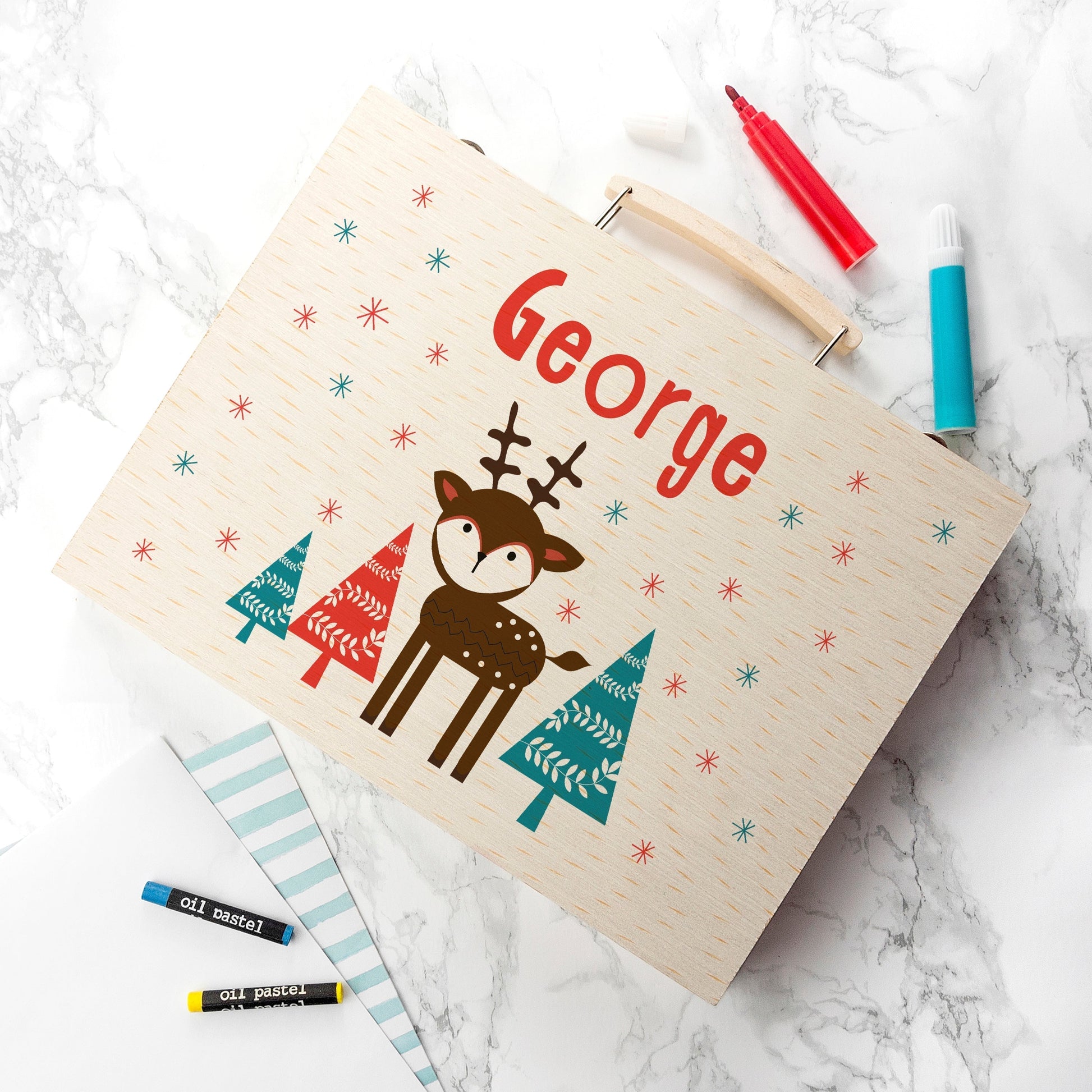 Personalized Art and Craft Sets - Personalized Kid’s Reindeer Colouring Set 