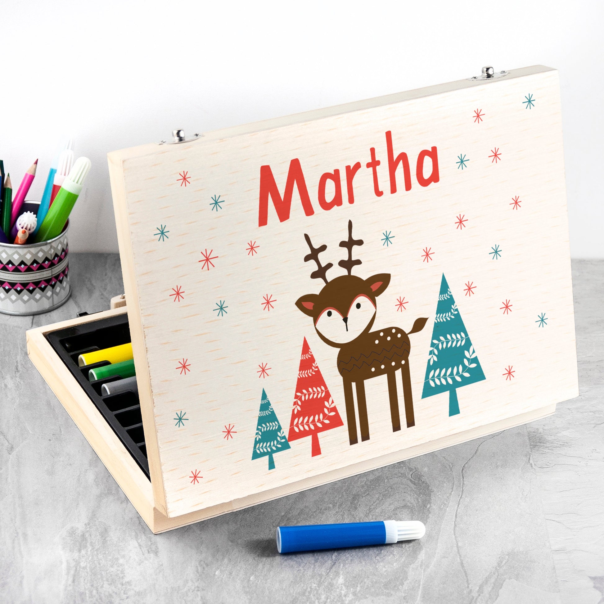 Personalized Art and Craft Sets - Personalized Kid’s Reindeer Colouring Set 
