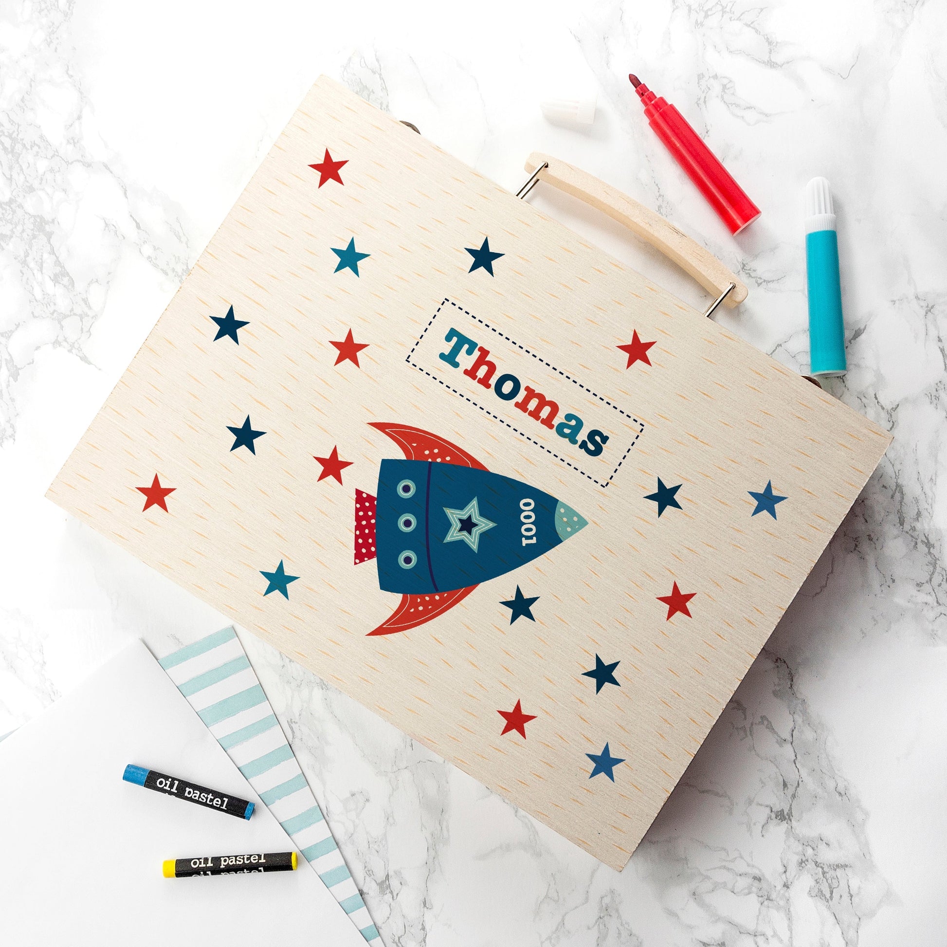Personalized Art and Craft Sets - Personalized Kid’s Space Rocket Colouring Set 