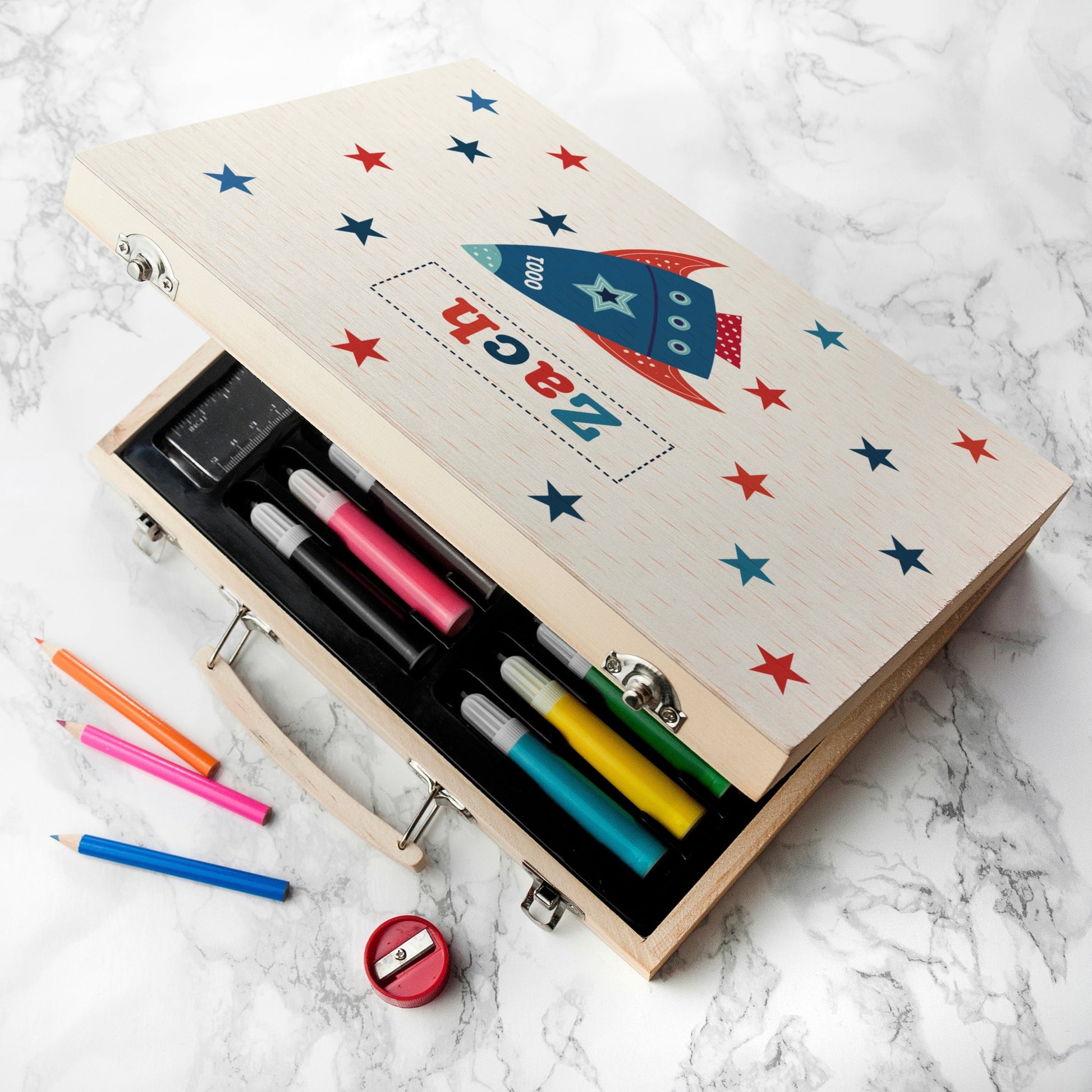 Personalized Art and Craft Sets - Personalized Kid’s Space Rocket Colouring Set 
