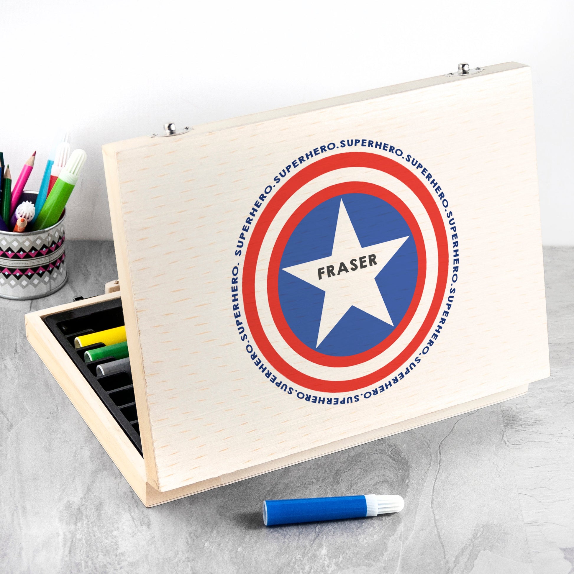 Personalized Art and Craft Sets - Personalized Kid’s Superhero Colouring Set 