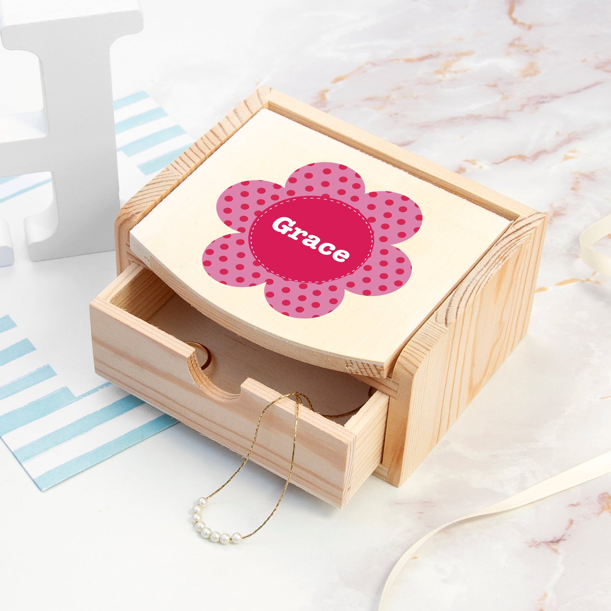 Personalized Jewellery Boxes & Storage - Personalized Kid’s Flower Jewellery Box 