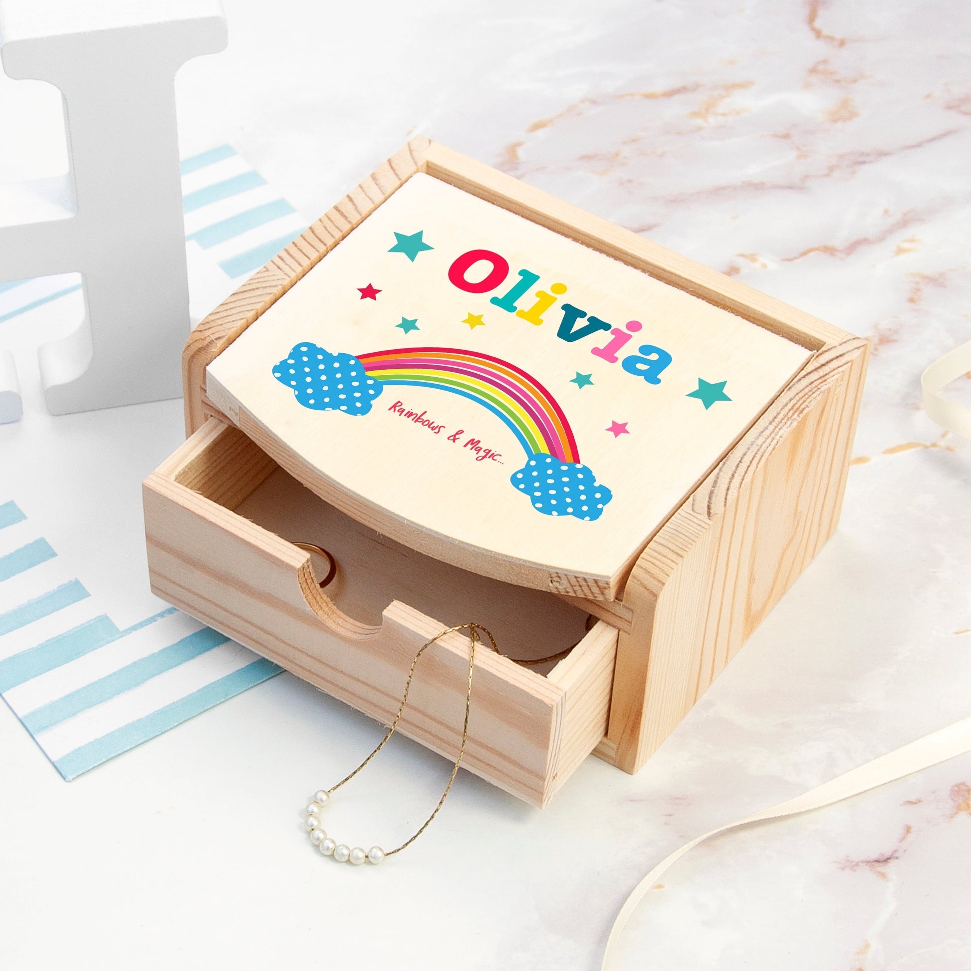 Personalized Jewellery Boxes & Storage - Personalized Kid’s Rainbow Jewellery Box 