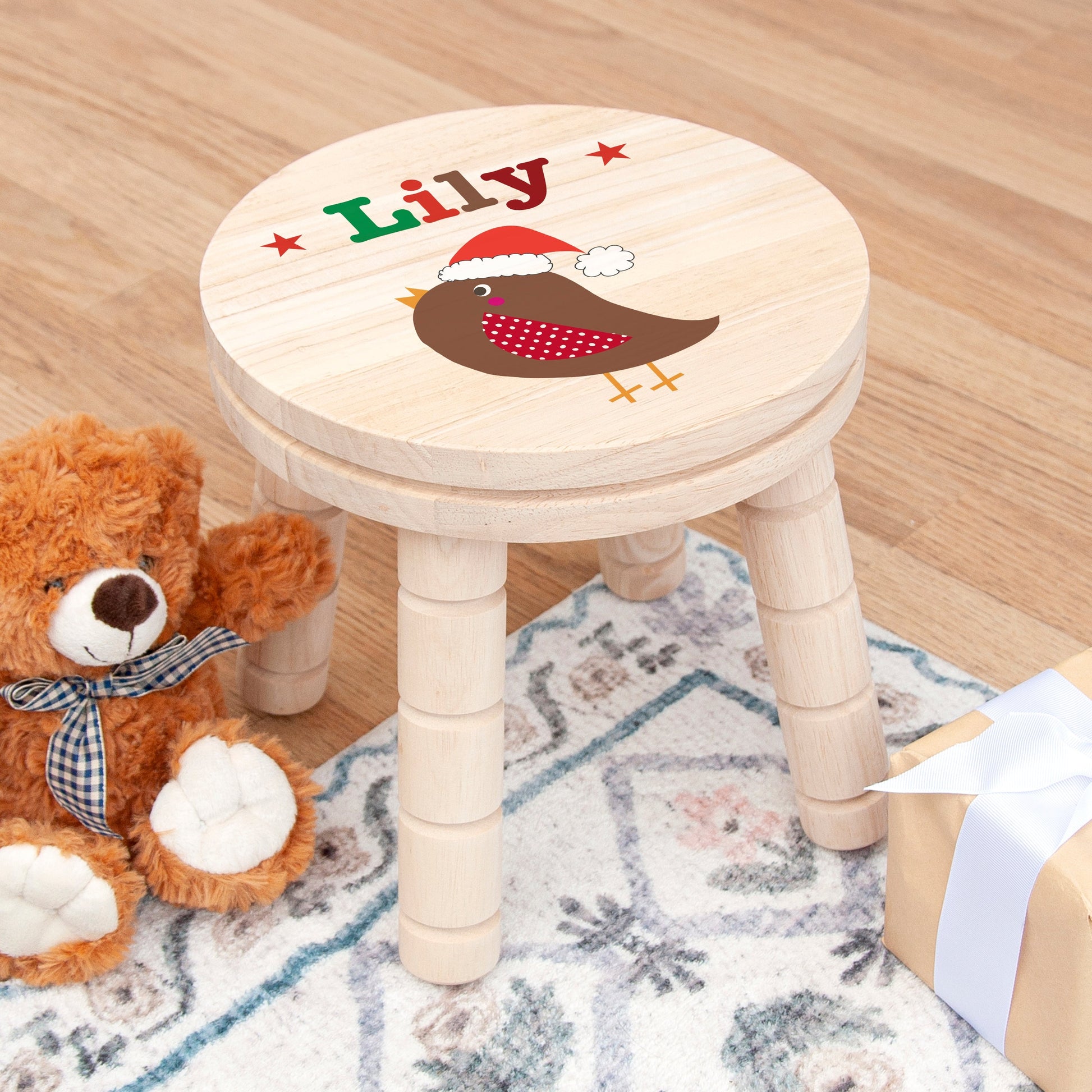 Personalized Kids Stools - Personalized Kid’s Robin Wooden Stool 