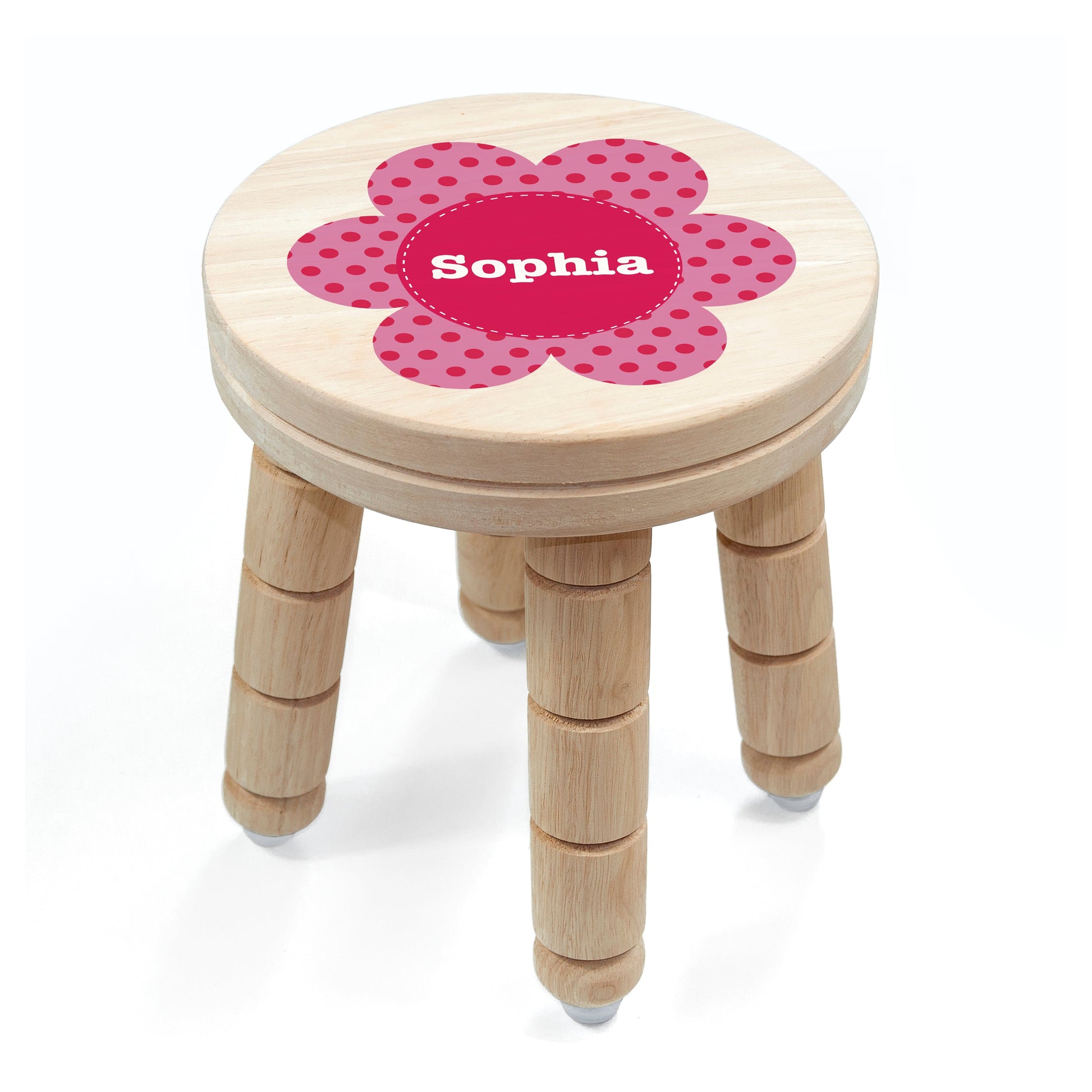 Personalized Kids Stools - Personalized Kid’s Flower Wooden Stool 