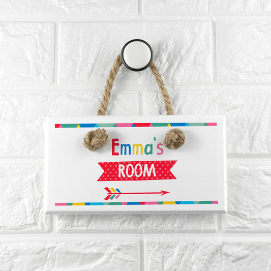 Personalized Kid’s Colourful Wooden Door Sign
