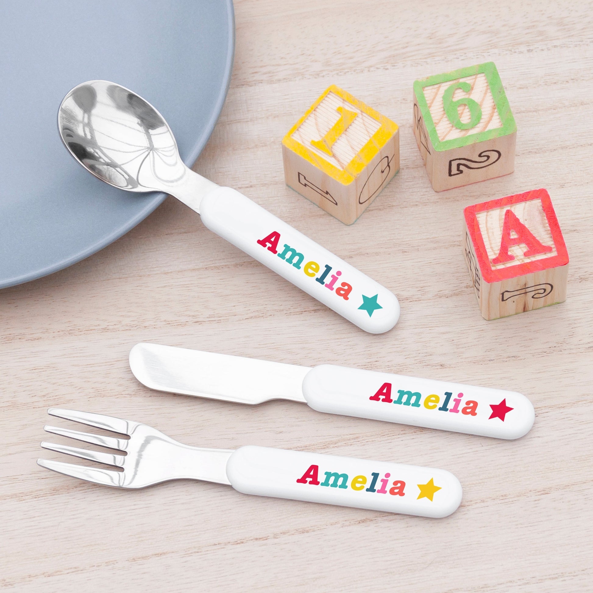 Personalized Metal Cutlery Sets - Personalized Kid's Circus Metal Cutlery Set 