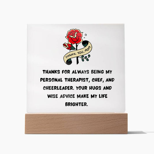 Thank You Mom Gift Plaque