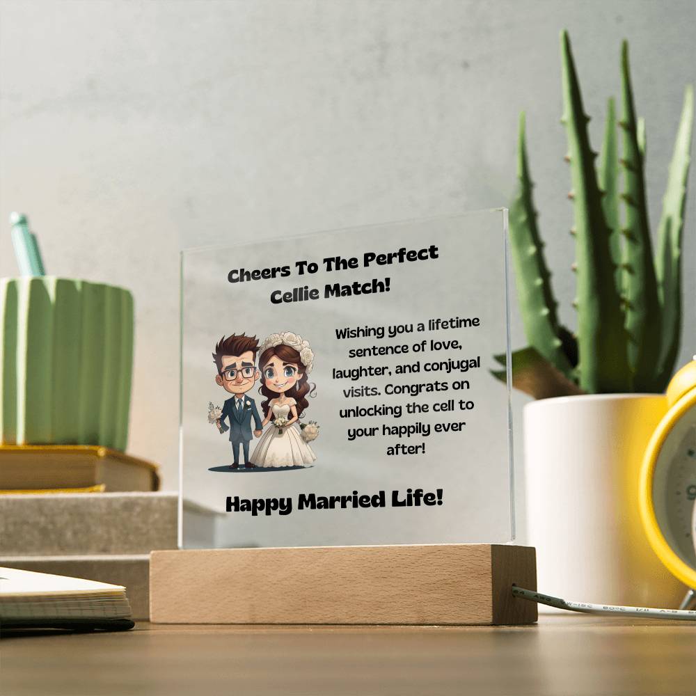 The Perfect Cellie Match Wedding Plaque 