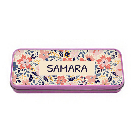 Personalized Pink Tin Pencil Case