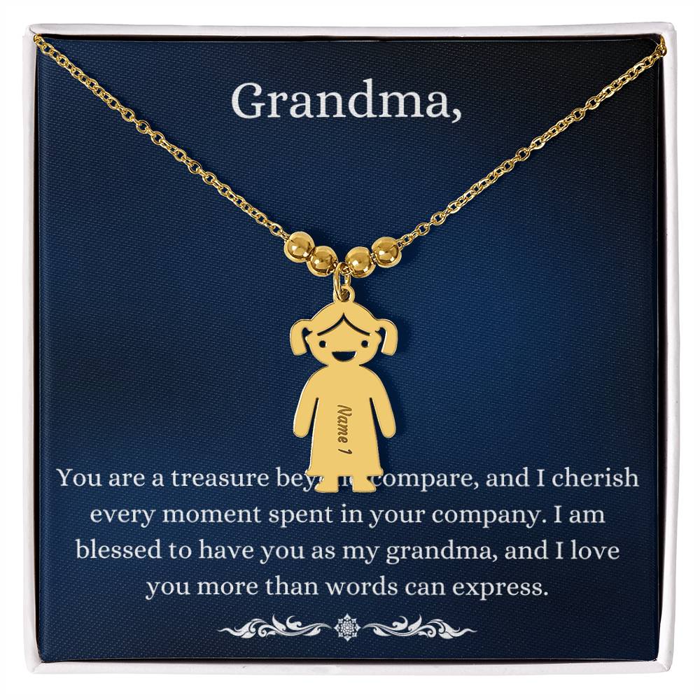 To Grandma - Personalized Child Charm Necklace | Lovesakes | Sentimental Gifts