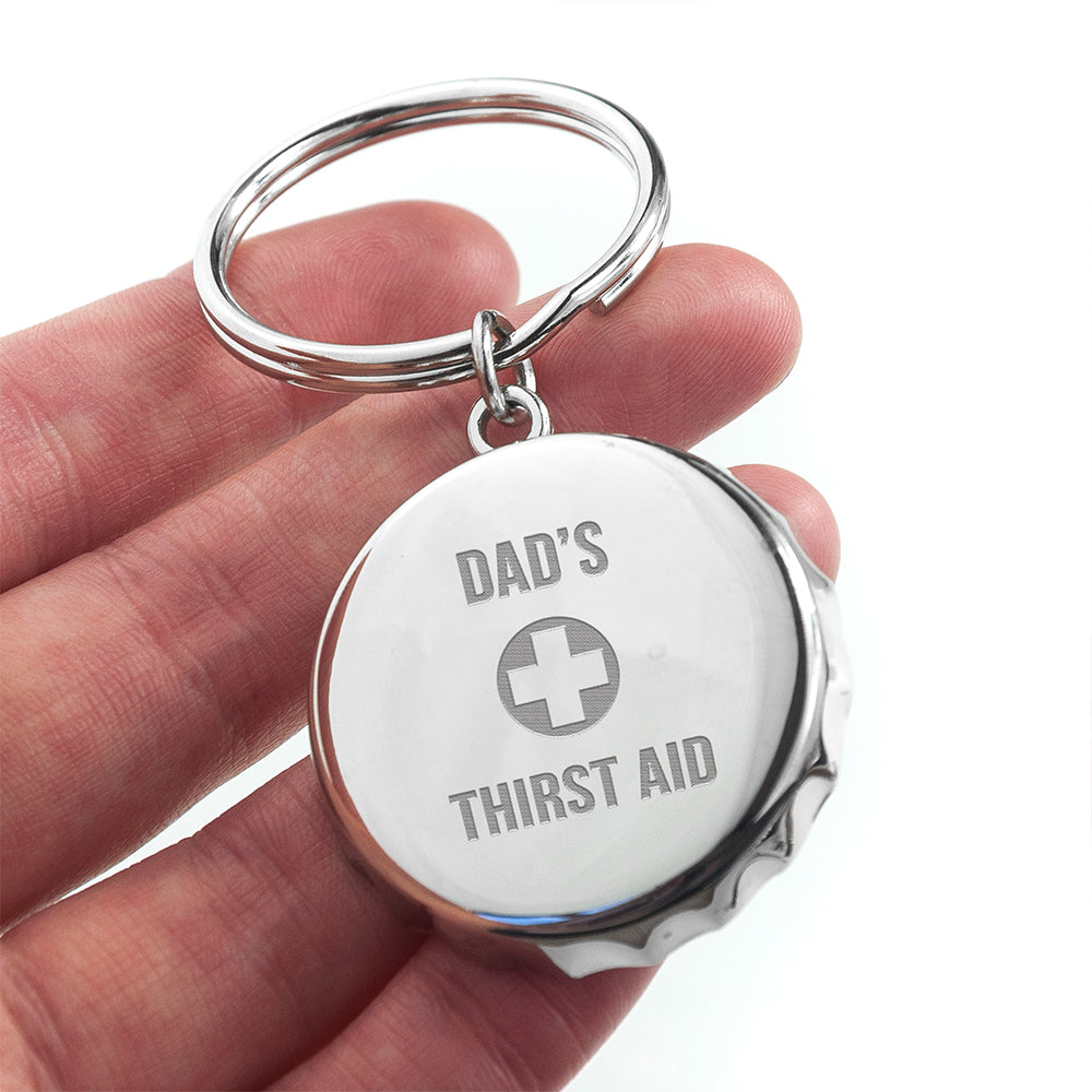 Personalized Thirst Aid Bottle Opener Keyring - GiftsofaKind