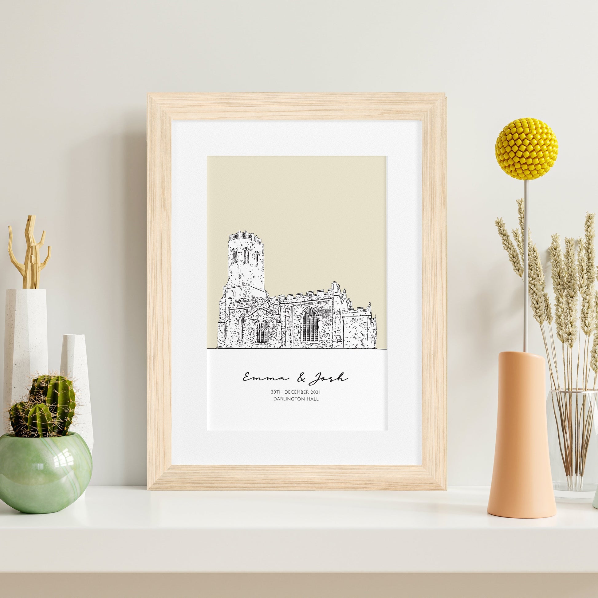 Personalized Wedding Venue Sketch Framed Print - GiftsofaKind