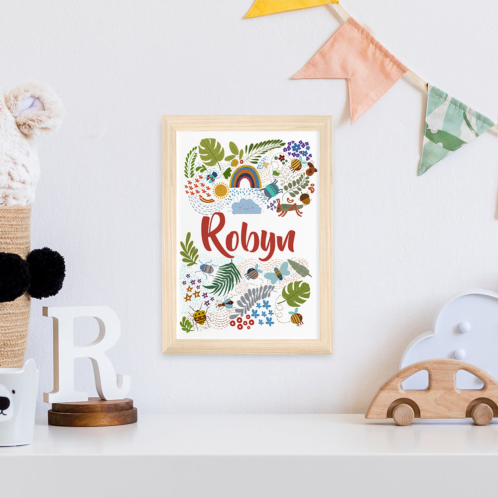 Personalized Wall Print - Personalized Nature-Inspired Children's Print 